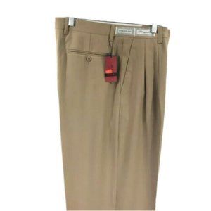 Bergati Men's Khaki Dress Pants Pleated Front Size 36" Waist 34" Inseam